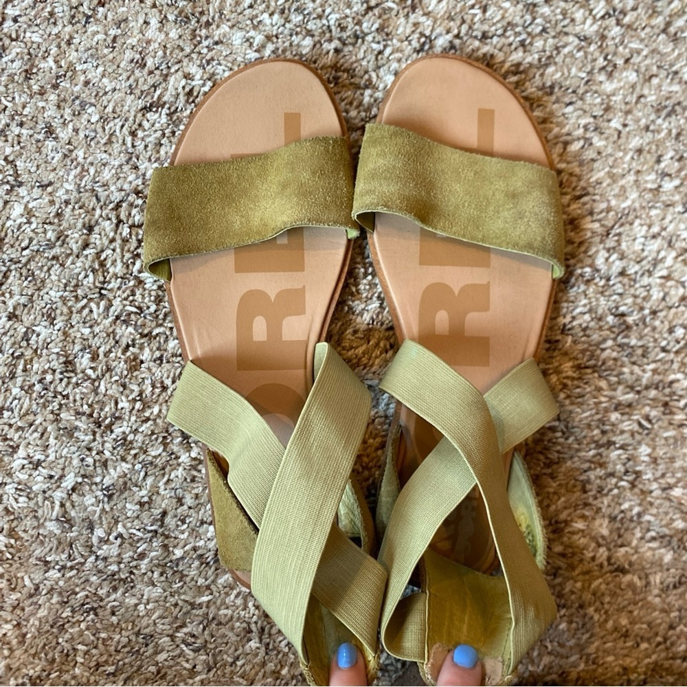 Sorel Womens Ella II Green Slip On Strappy Sandals Size US 9 - Picture 6 of 6